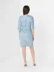 Голубой платье женское вечернее, с люрексом, plus-size