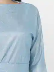 Голубой платье женское вечернее, с люрексом, plus-size