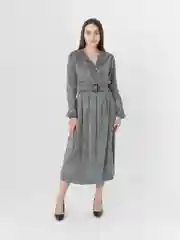 Серебряный платье женское вечернее, с люрексом