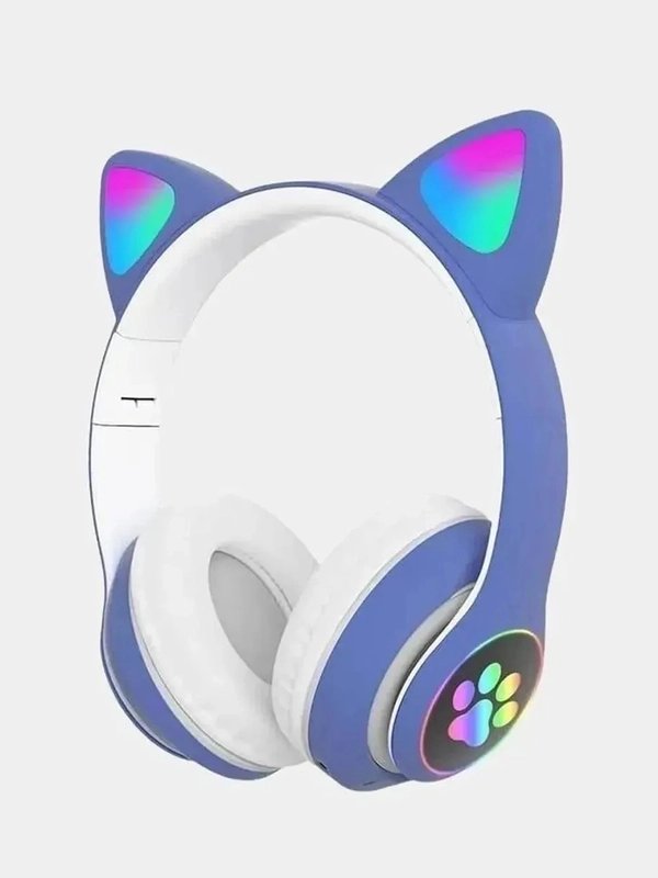 Беспроводные детские Bluetooth наушники "Cat STN 28", на русском языке, с кошачьими ушками