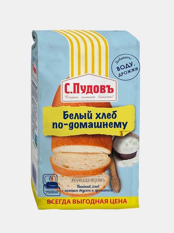 Готовая хлебная смесь С.Пудовъ "Белый хлеб по-домашнему", 0,5 кг