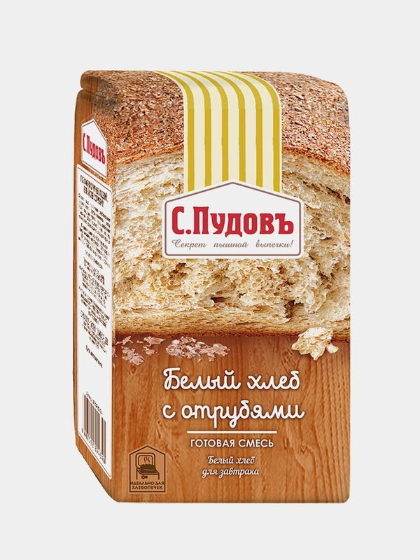 Готовая хлебная смесь С.Пудовъ "Белый хлеб с отрубями", 500 г