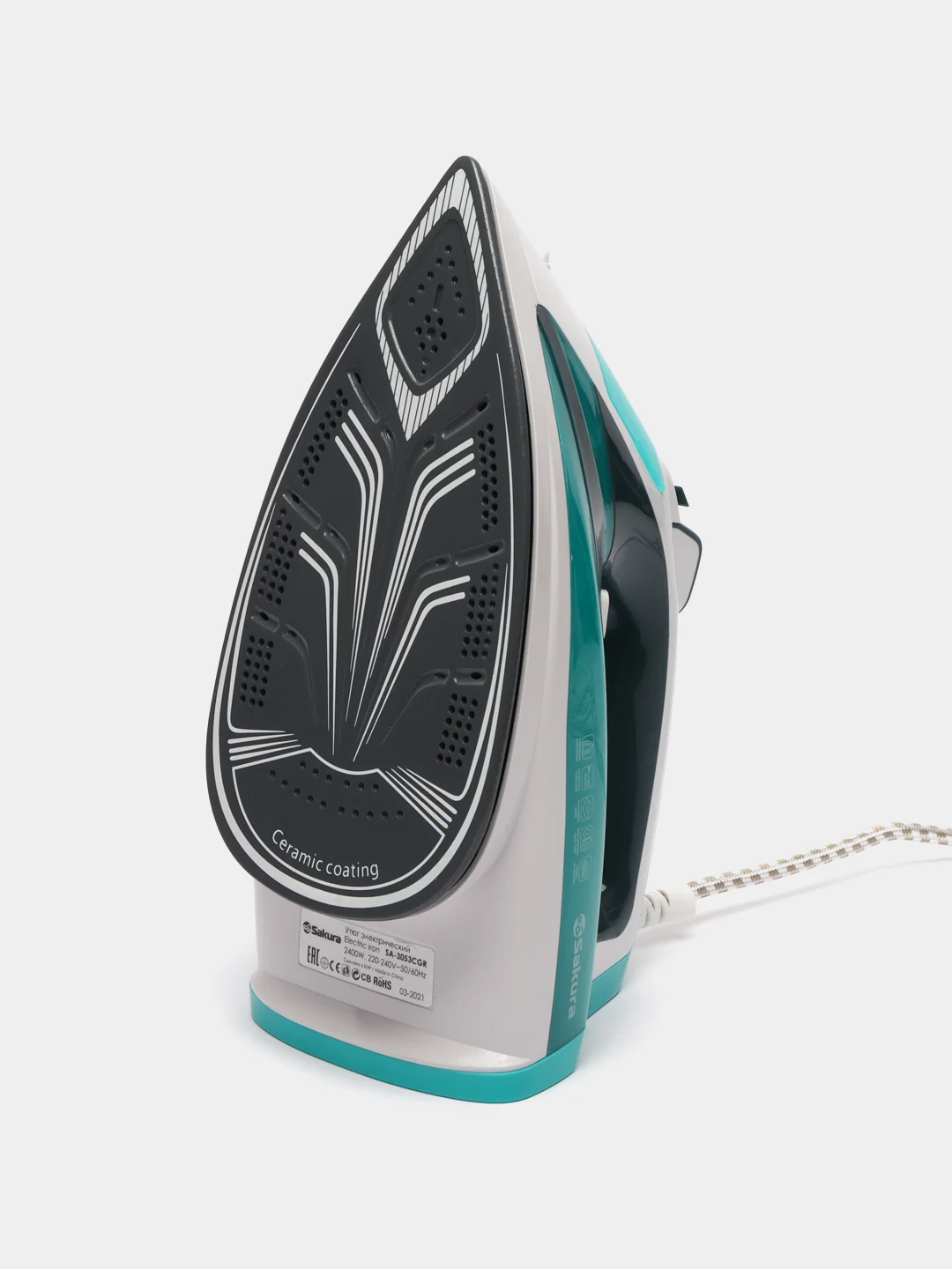 Бирюзовый утюг Sakura SA-3053CGR, 2400 Вт