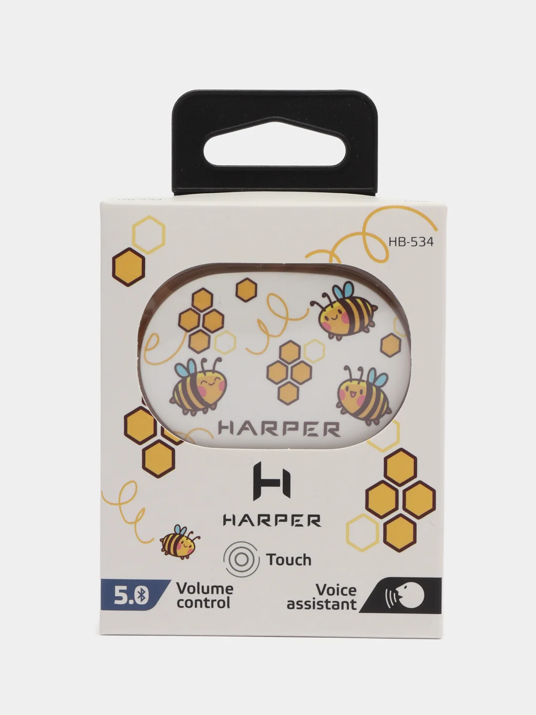 TWS наушники HARPER HB-534 bee (white), Bluetooth 5.0, сенсорное управление