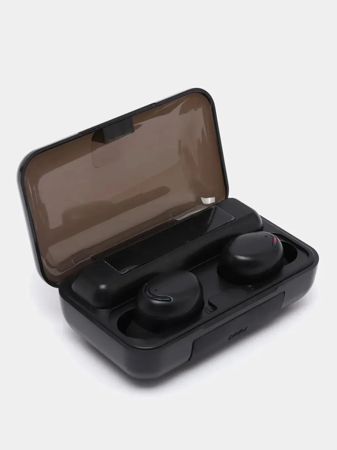 Черный наушники беспроводные TWS F9, bluetooth, с Power bank