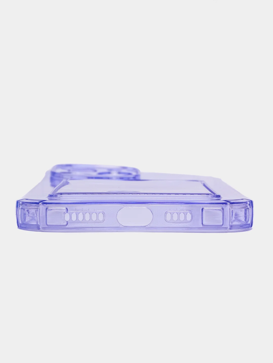 Фиолетовый чехол силиконовый с кармашком для карты iPhone 13, 14 (Mini, Pro, Pro Max, Plus)