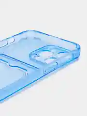 Синий чехол силиконовый с кармашком для карты iPhone 13, 14 (Mini, Pro, Pro Max, Plus)
