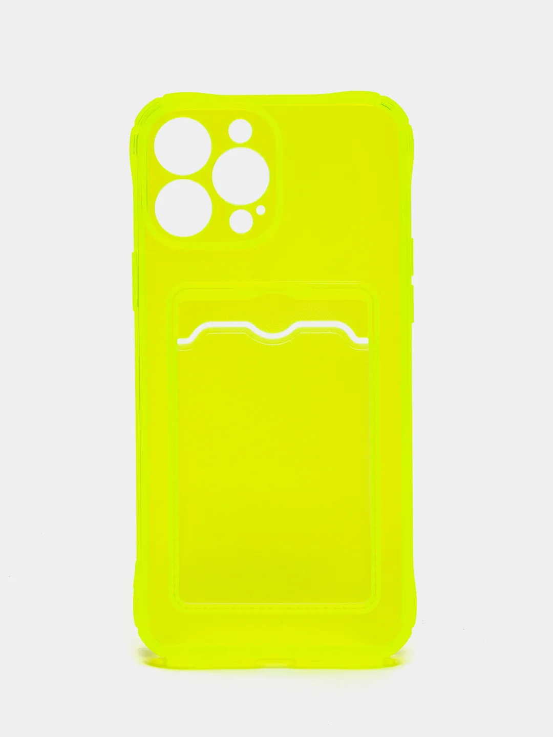 Салатовый чехол силиконовый с кармашком для карты iPhone 13, 14 (Mini, Pro, Pro Max, Plus)