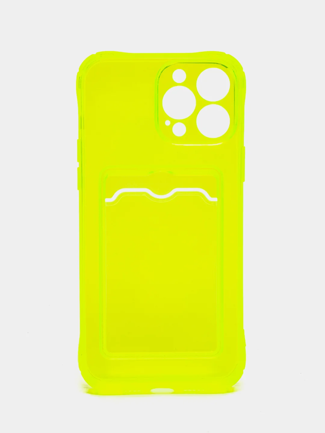 Салатовый чехол силиконовый с кармашком для карты iPhone 13, 14 (Mini, Pro, Pro Max, Plus)