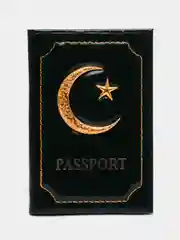 Зеленый обложка на паспорт "Полумесяц"