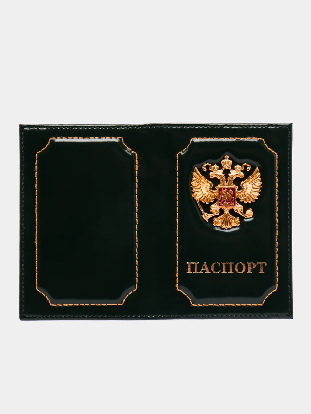Зеленый обложка на паспорт из натуральной кожи