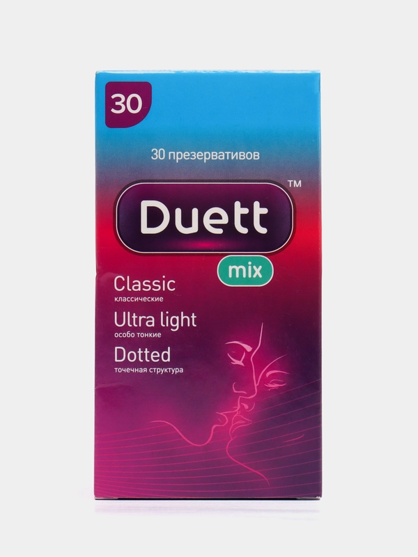 Презервативы DUETT Mix, набор микс, 30 штук