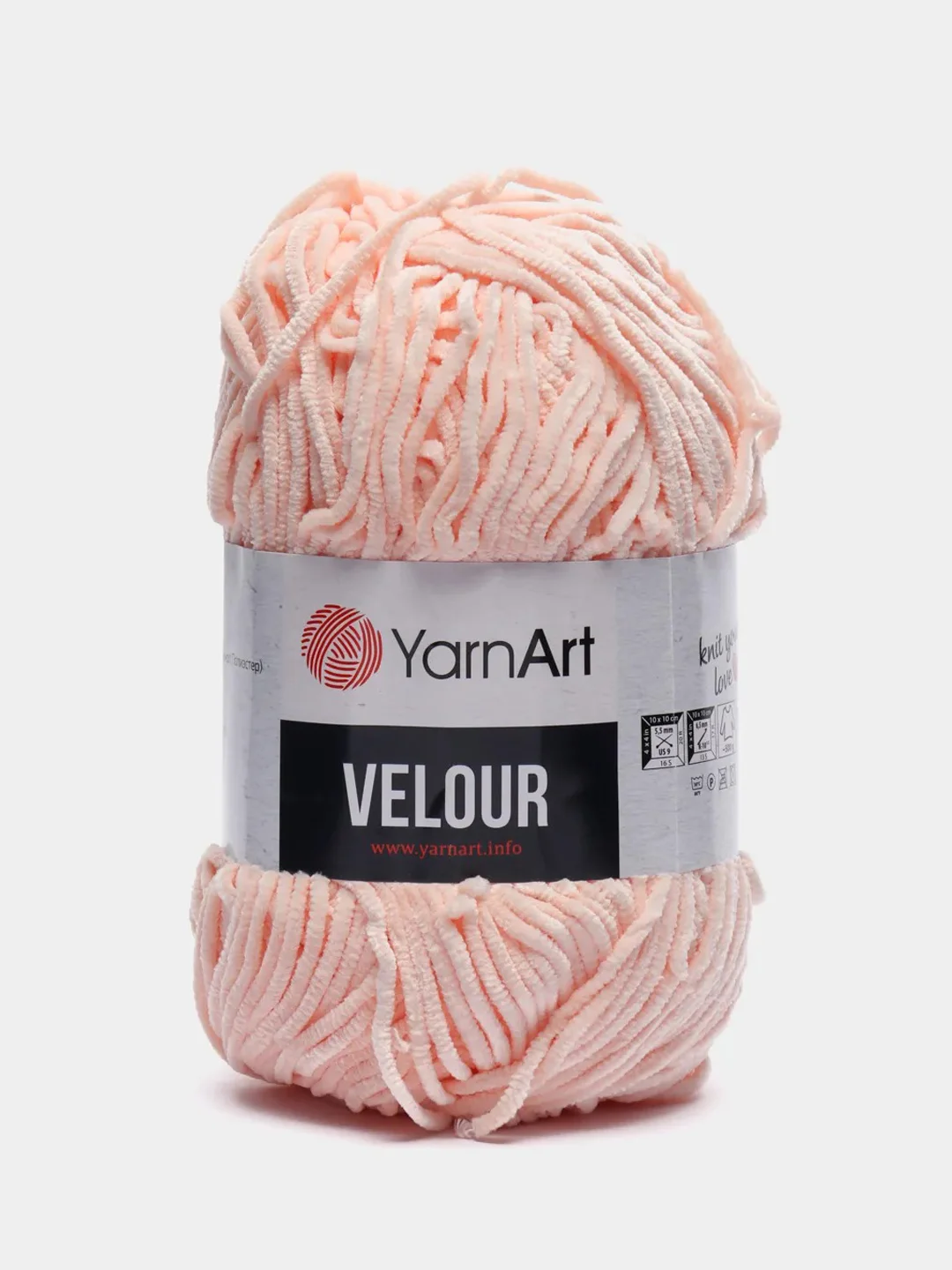 Пудровый пряжа плюшевая YarnArt Velour, 100 г, 170 м (Пряжа Велюровая)