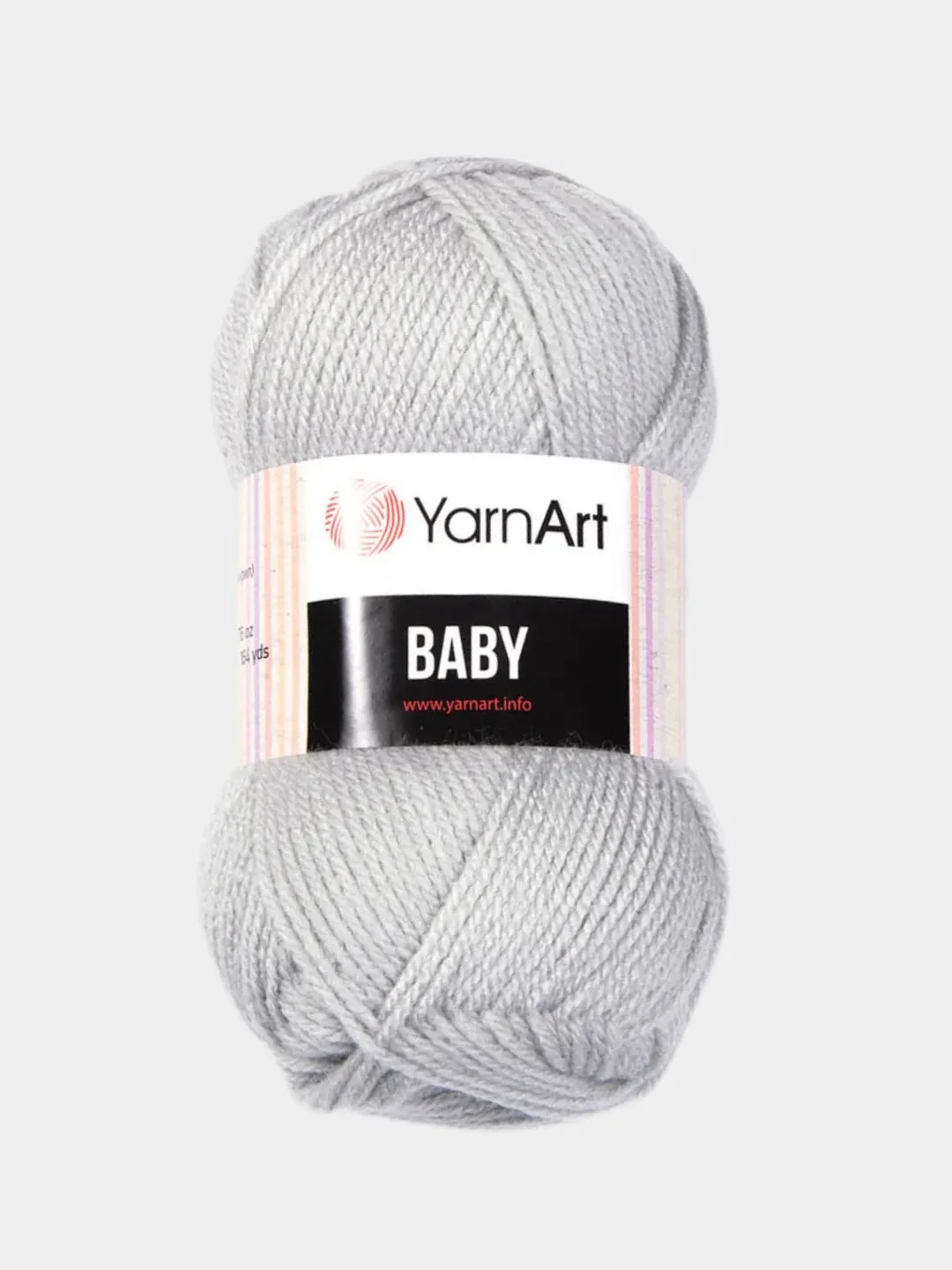 Серый меланж пряжа YarnArt "Baby", 50г, 150м, 100% акрил