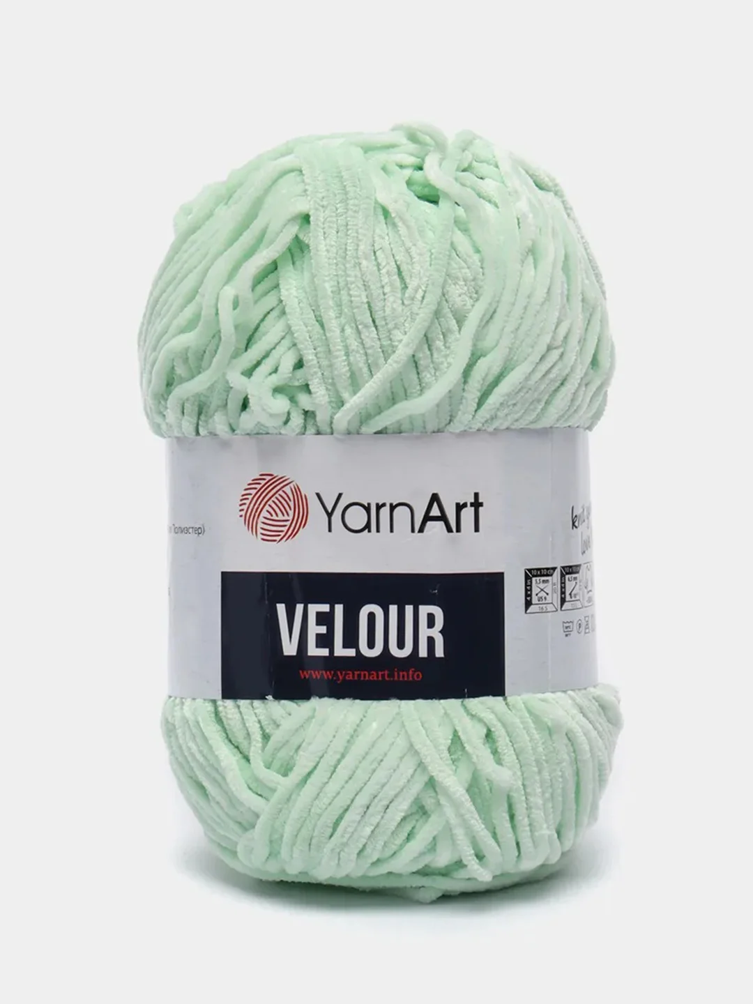 Мятный пряжа плюшевая YarnArt Velour, 100 г, 170 м (Пряжа Велюровая)
