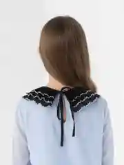 Съемный воротник на шею, плиссированный, на завязках, черный