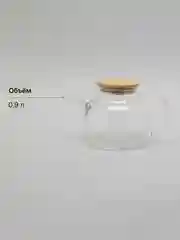 Лимонный чайник заварочный 1.2л стеклянный, с бамбуковой крышкой и фильтром-пружинкой, подарок