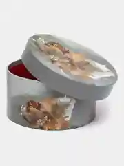 Голубой коробка подарочная новогодняя