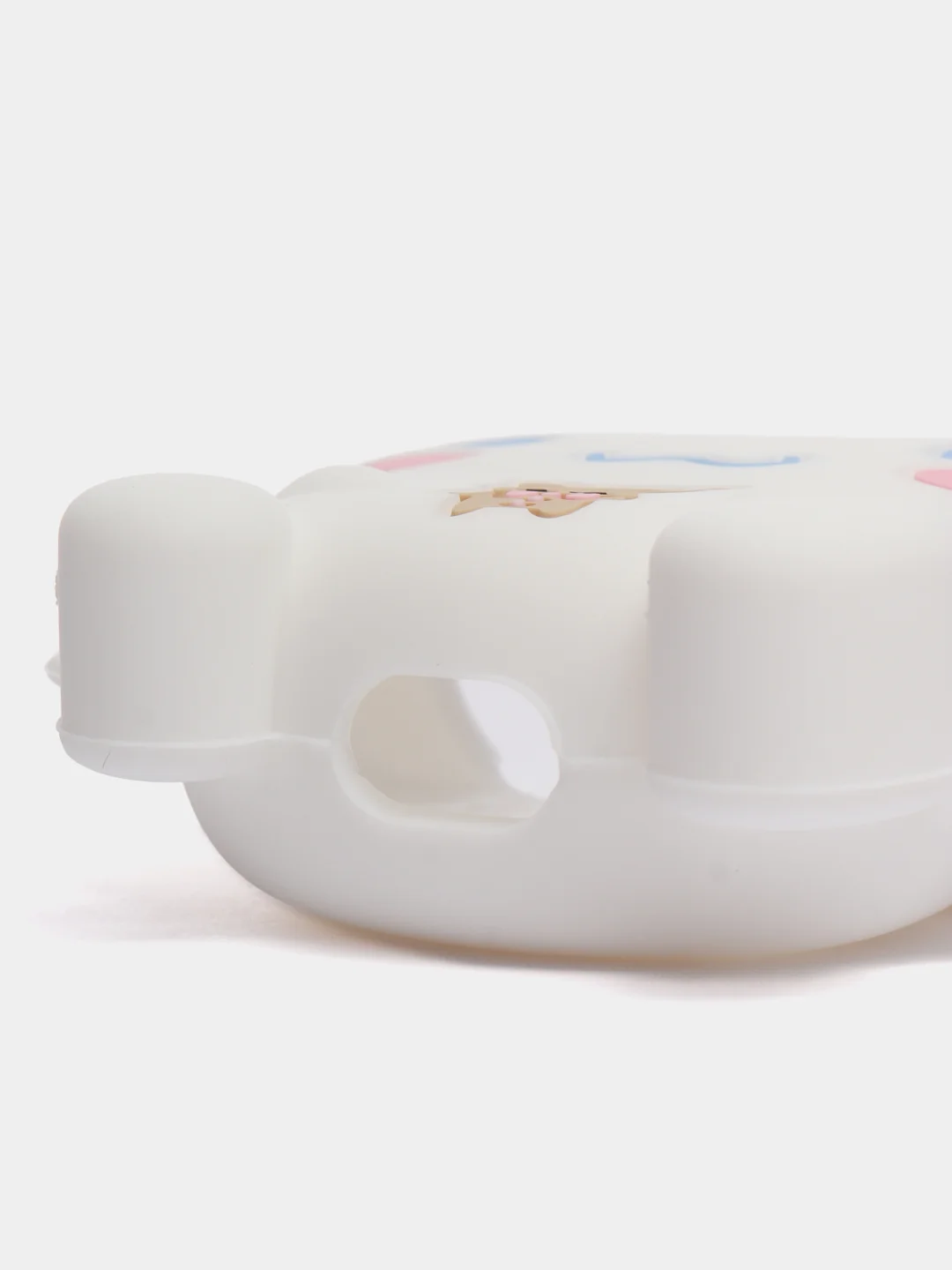 Молочный чехол для беспроводных наушников Apple AirPods 1, 2, с карабином, силиконовый