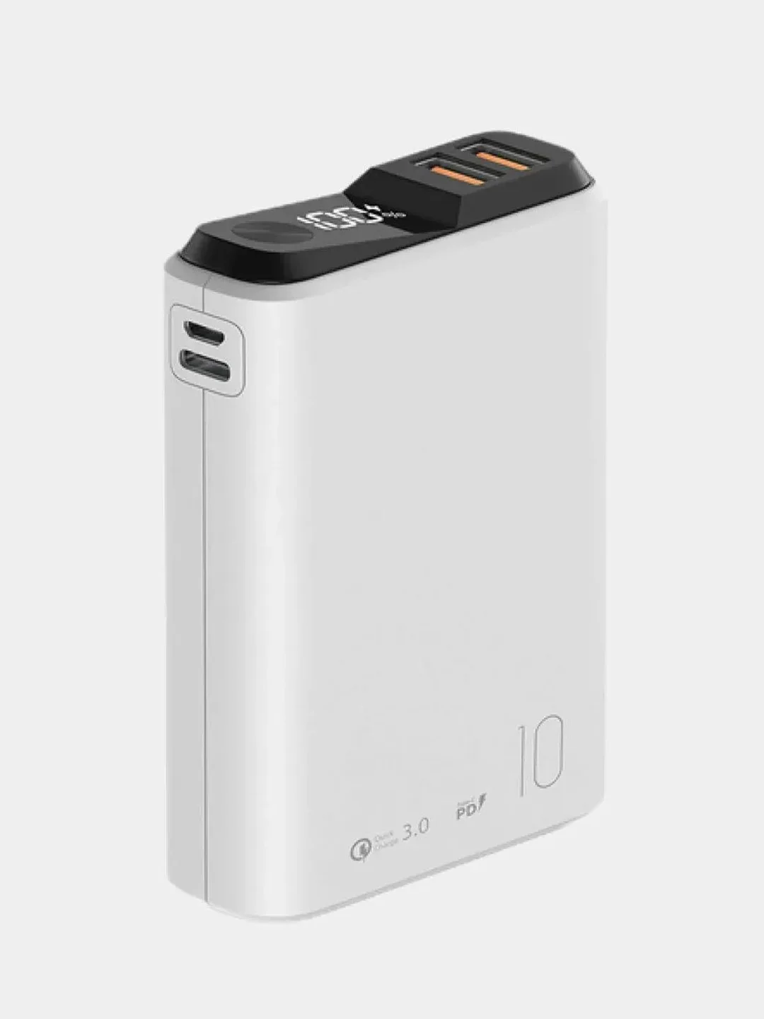 Белый внешний аккумулятор Olmio QS-10, 10000 mAh, с быстрой зарядкой 18W