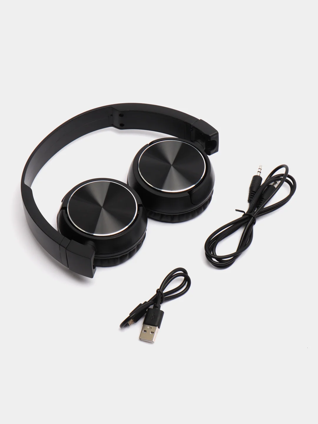 Черный беспроводные Bluetooth-наушники с микрофоном (накладные)