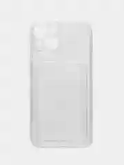Оранжевый чехол с карманом для карт iPhone XR, 11, 12, 13, 14, 15, Pro, Pro Max, Plus, 7, 8, айфон