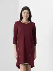 Красный платье повседневное, с удлинённой спинкой, повседневное, вечернее, подходит для беременных