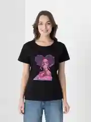 Черный женская футболка