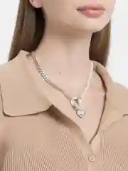 Серебряный цепочка с подвеской-жемчугом