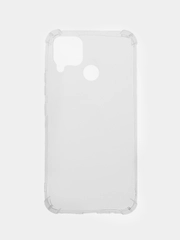 Чехол прозрачный с усиленными углами для Realme C15, силиконовый, противоударный