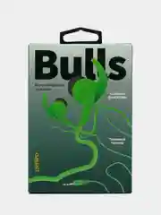 Зеленый наушники Perfeo BULLS внутриканальные, тканевый провод