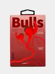 Красный наушники Perfeo BULLS внутриканальные, тканевый провод