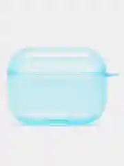 Голубой чехол для наушников Apple Airpods 1/2 Pro неоновый силиконовый прозрачный