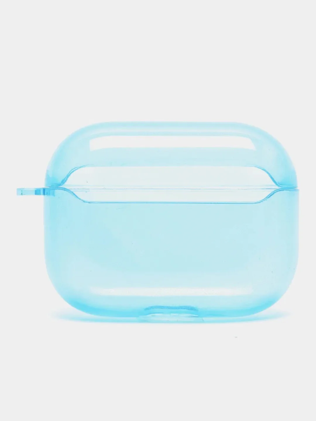 Голубой чехол для наушников Apple Airpods 1/2 Pro неоновый силиконовый прозрачный