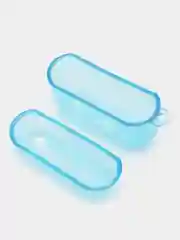 Голубой чехол для наушников Apple Airpods 1/2 Pro неоновый силиконовый прозрачный