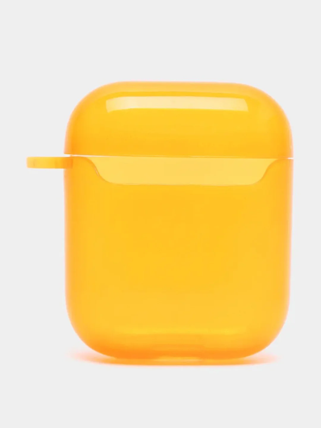 Оранжевый чехол для наушников Apple Airpods 1/2 Pro неоновый силиконовый прозрачный