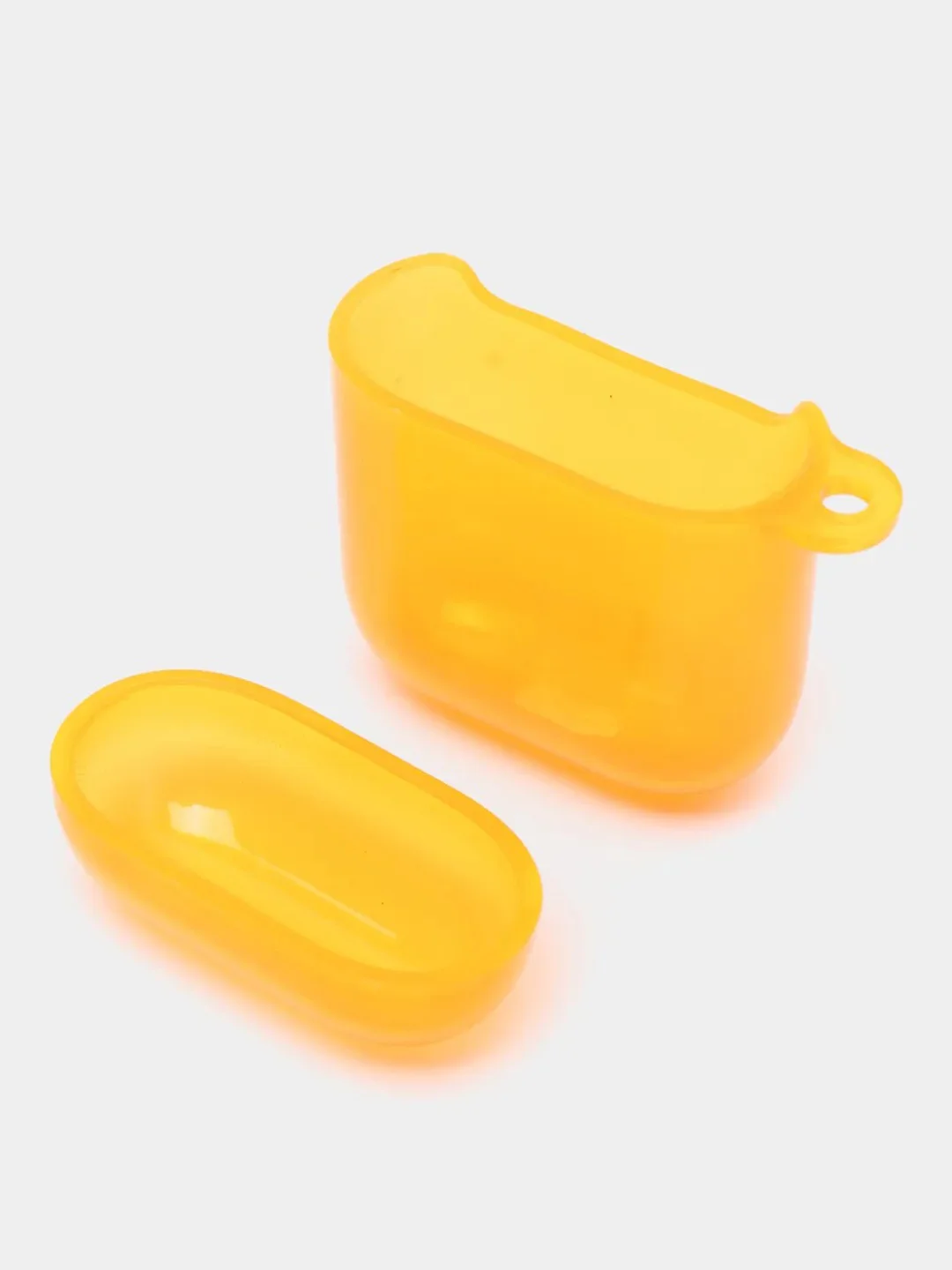 Оранжевый чехол для наушников Apple Airpods 1/2 Pro неоновый силиконовый прозрачный