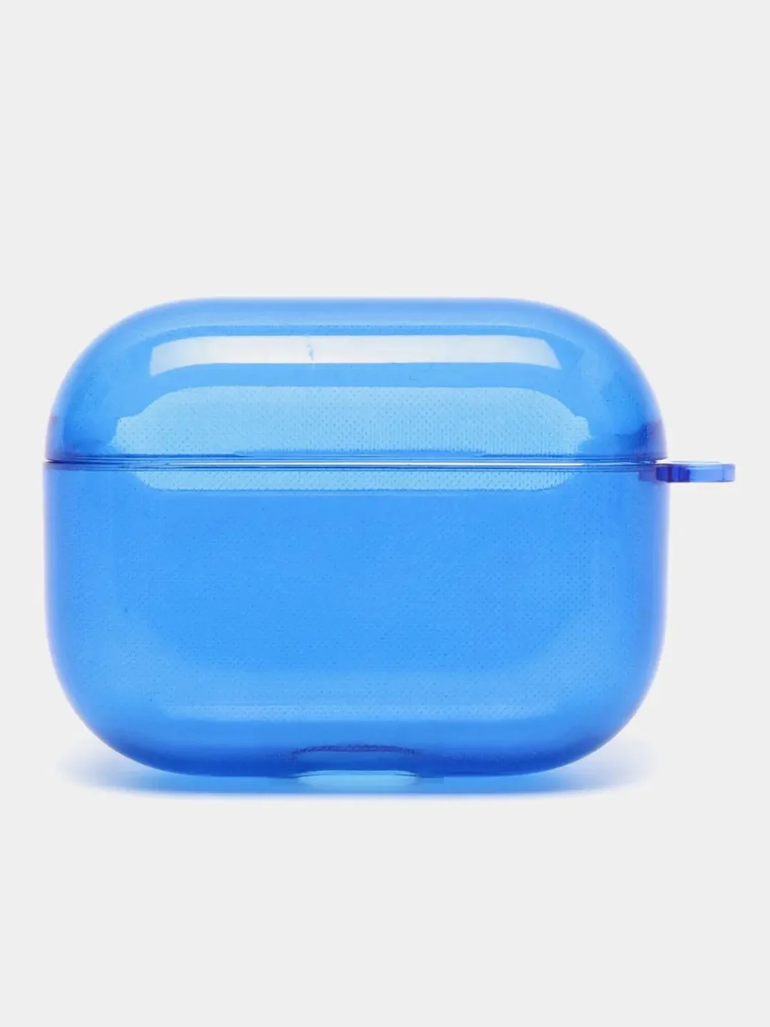 Синий чехол для наушников Apple Airpods 1/2 Pro неоновый силиконовый прозрачный