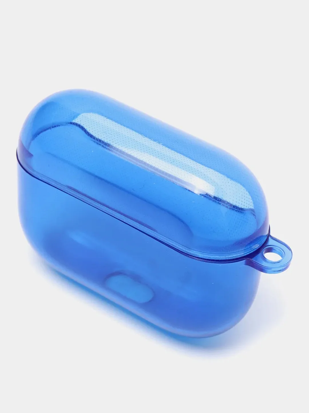 Синий чехол для наушников Apple Airpods 1/2 Pro неоновый силиконовый прозрачный