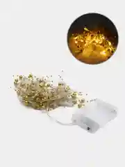 Золотой гирлянда новогодняя светодиодная Бисер, LED, на батарейках