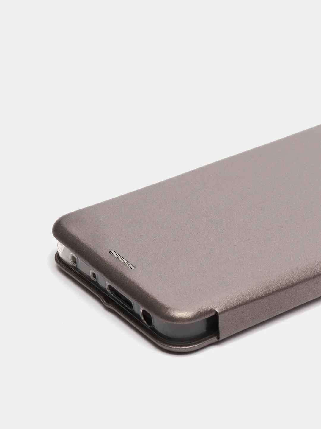 Серебряный чехол-книжка для Xiaomi Poco X4 Pro, Сяоми Поко Х4 Про