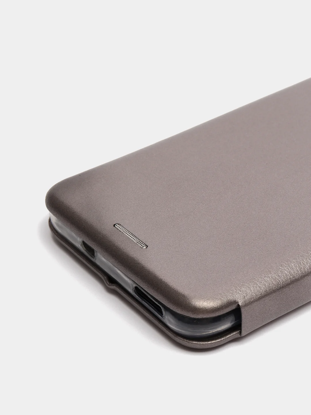 Серебряный чехол-книжка Xiaomi Redmi Note 10 / Redmi Note 10S / Poco M5s, Сяоми Редми Нот 10, 10С