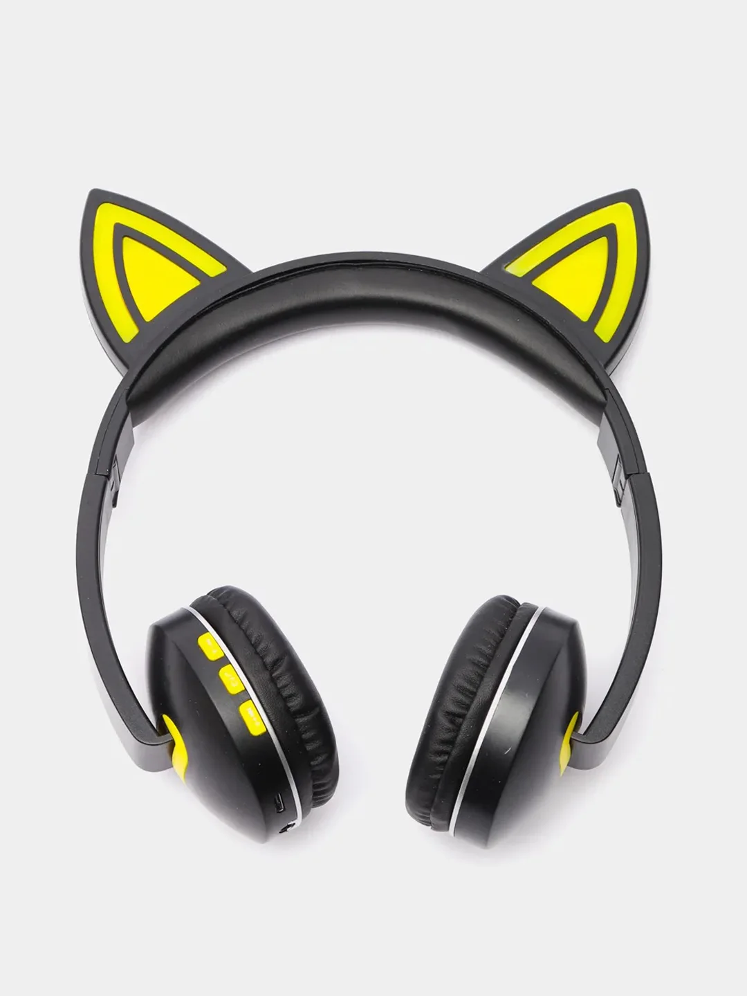 Желтый беспроводные наушники с светящимися ушками CAT EAR