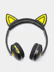 Желтый беспроводные наушники с светящимися ушками CAT EAR