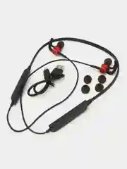 Красный беспроводные наушники (bluetooth спортивные, гарнитура с микрофоном)