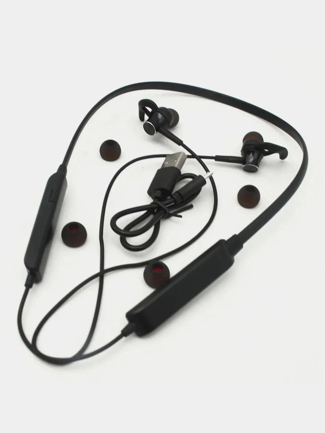 Угольный беспроводные наушники (bluetooth спортивные, гарнитура с микрофоном)