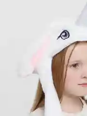 Белый шапка детская светящаяся с двигающимися ушками