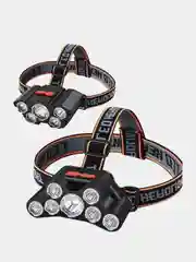 Фонарь налобный, сетодиодный, аккумуляторный, 4 режима, 7 LED, зарядка USB