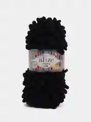 Черный puffy Fine Alize пряжа маленькими петельками