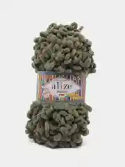 Зелёный хаки puffy Fine Alize пряжа маленькими петельками